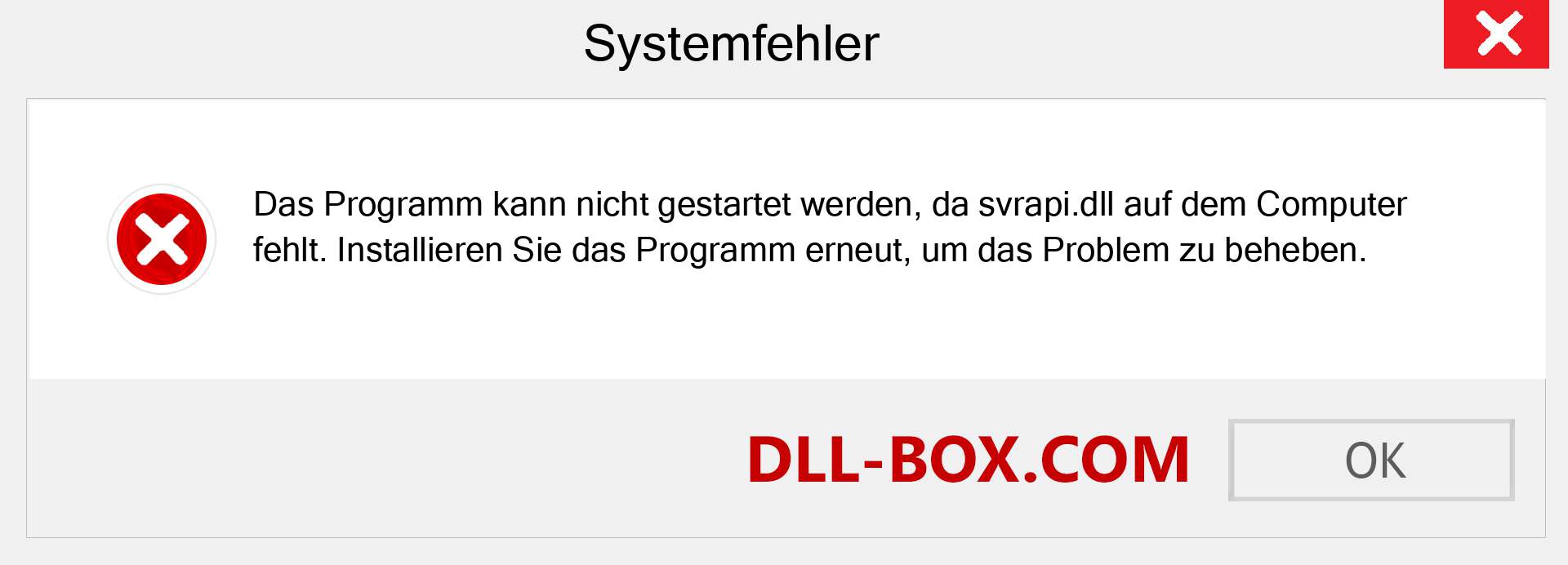 svrapi.dll-Datei fehlt?. Download für Windows 7, 8, 10 - Fix svrapi dll Missing Error unter Windows, Fotos, Bildern